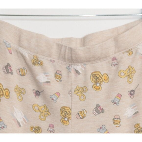 Disney Parks Authentic Size XL Beige Leggings With Cute Cartoon & Sweet Treats - Picture 2 of 8
